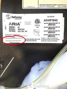 Listed self-contained hot tub.